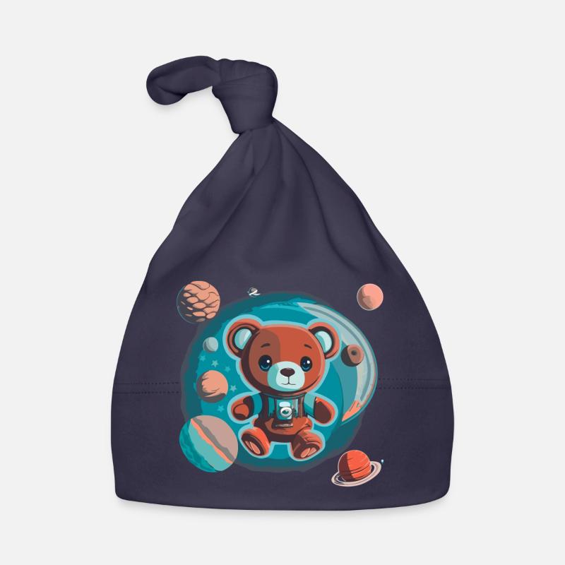 Space Explorer Teddy Bear Organic Baby Cap