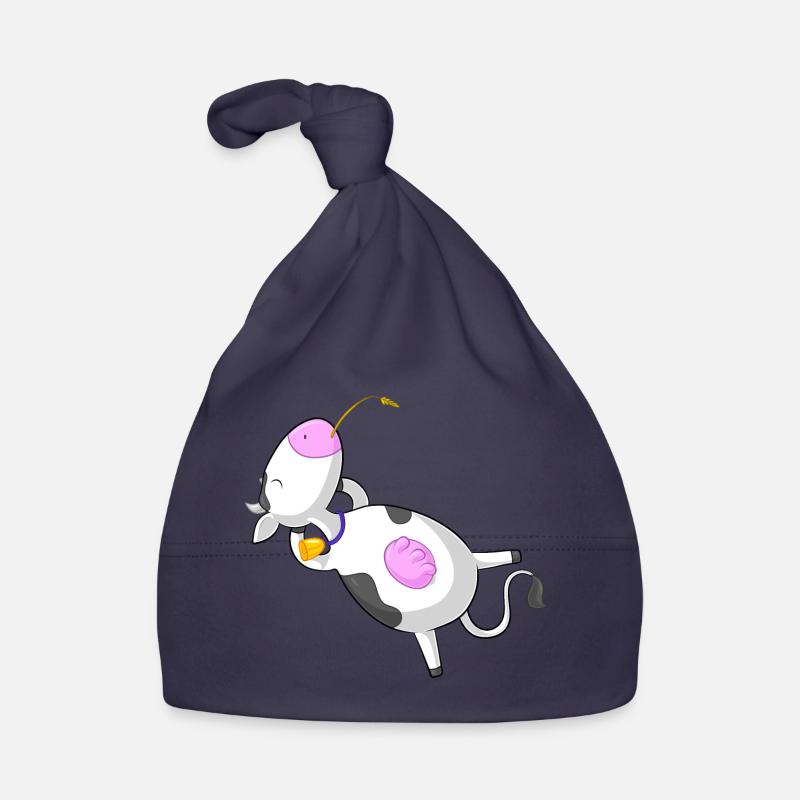 Entspannte Comic Kuh Baby Bio-Mütze