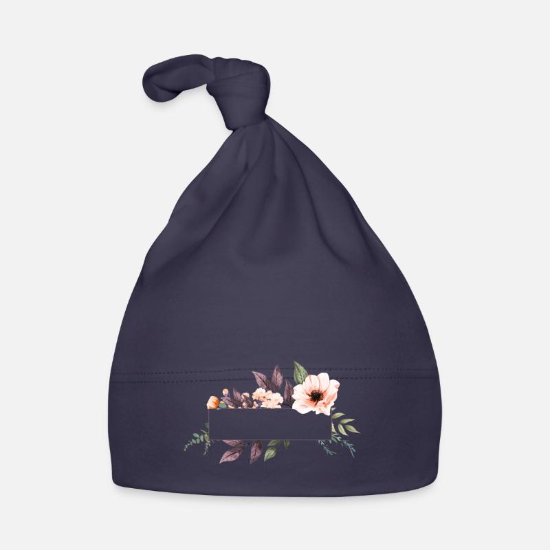 Fleurs Bouqet personnalisable - Bonnet bio Bébé - marine