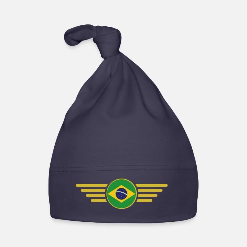J’aime le Brésil, T-shirt design de style élégance - Bonnet bio Bébé - marine