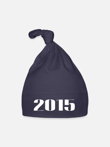 2015 - Cadeau né en 2015 - Bonnet bio Bébé - marine - Devant