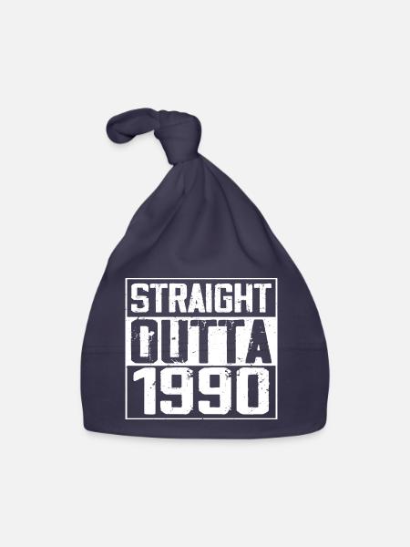 Straight Outta 1990 Retro 1990 Birthday Gift - Organic Baby Cap - navy - Front