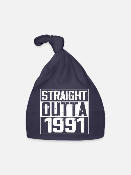 Straight Outta 1991 Cadeau Anniversaire 1991 Retro - Bonnet bio Bébé - marine - Devant