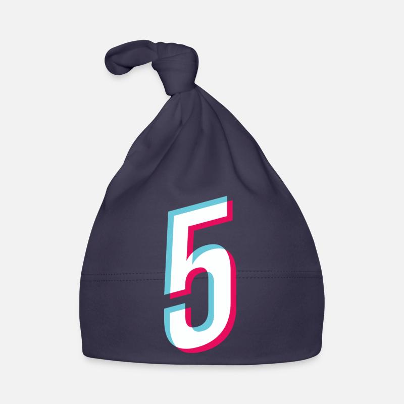 5 - NUMÉRO 5 - Numéro 5 Numéro de maillot - Bonnet bio Bébé - marine