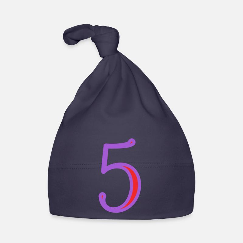 5. 5 ANS. 5e ANNIVERSAIRE. ANNIVERSAIRE 5 ANS - Bonnet bio Bébé - marine