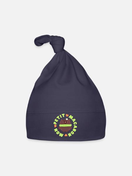 mon petit macaron bear - Organic Baby Cap - navy - Front