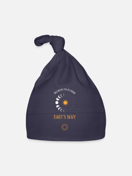 Because I'm A Libra That's Why - Baby Bio-Mütze - Navy - Vorne
