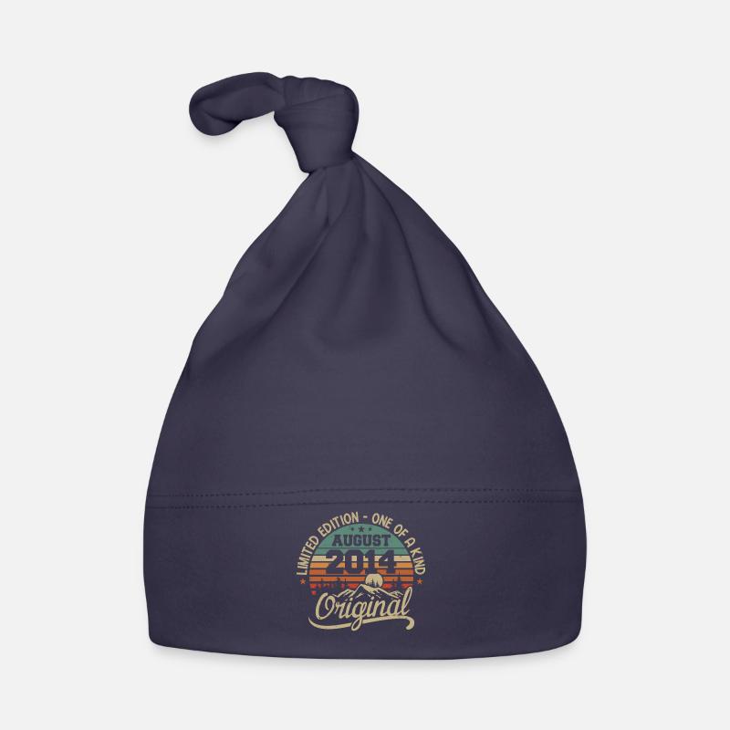Août 2014 Cadeau D'anniversaire - Né en Août 2014 - Bonnet bio Bébé - marine