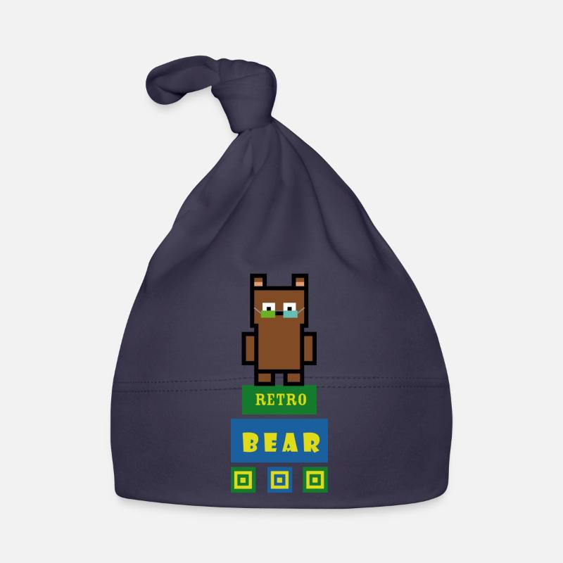Ours brun dans le rétrostyle Bonnet bio Bébé