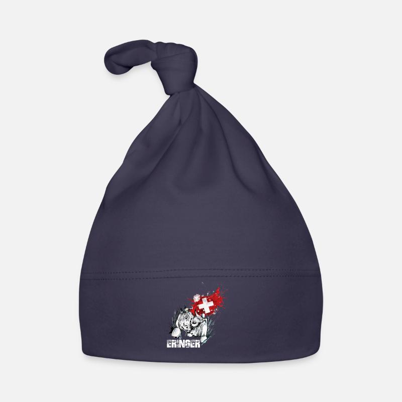 Eringer, vache d'hérens avec drapeau suisse Bonnet bio Bébé