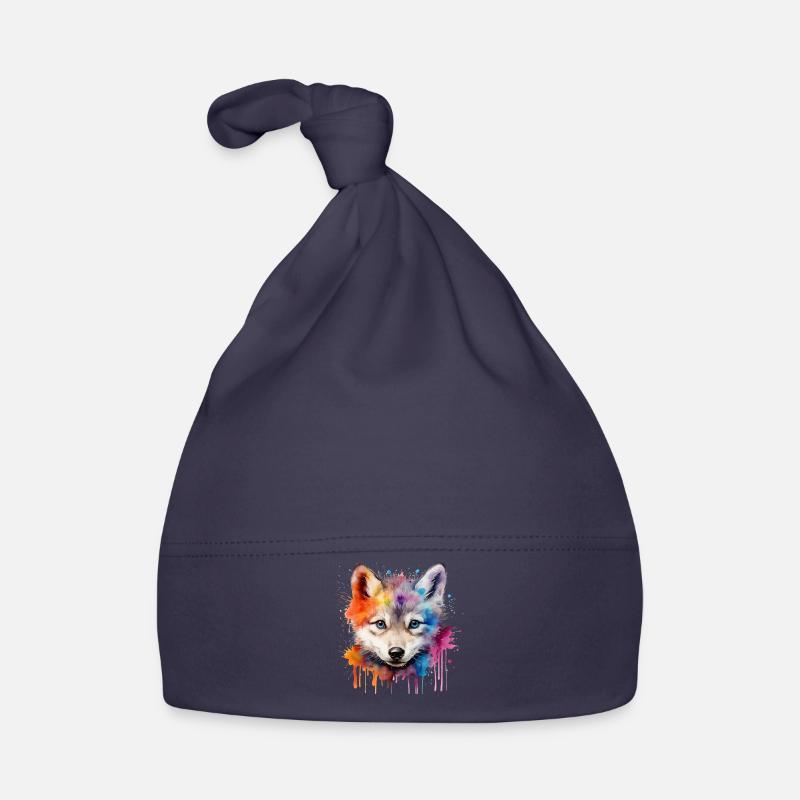 wolf, gray wolf, wolf cub Organic Baby Cap