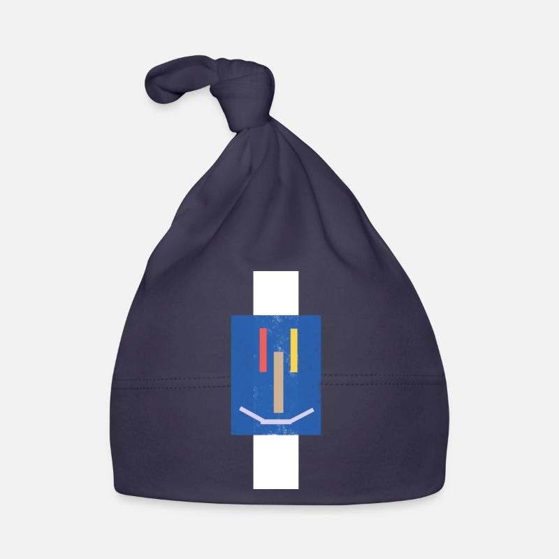Visage rieur abstrait sur bleu Bonnet bio Bébé