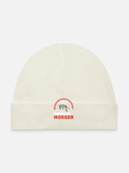 Weihnachtsmann Weihnachtsfest Faultier - Baby Bio-Mütze - Navy - Vorne