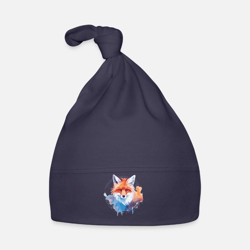 Renard aquarelle, Fox Bonnet bio Bébé