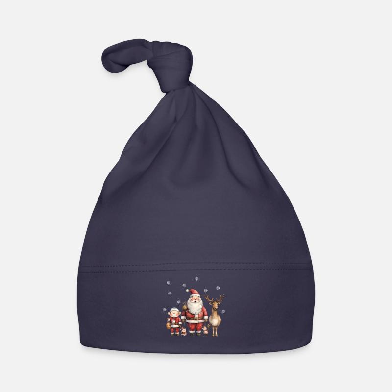Père Noël - Bonnet bio Bébé - marine