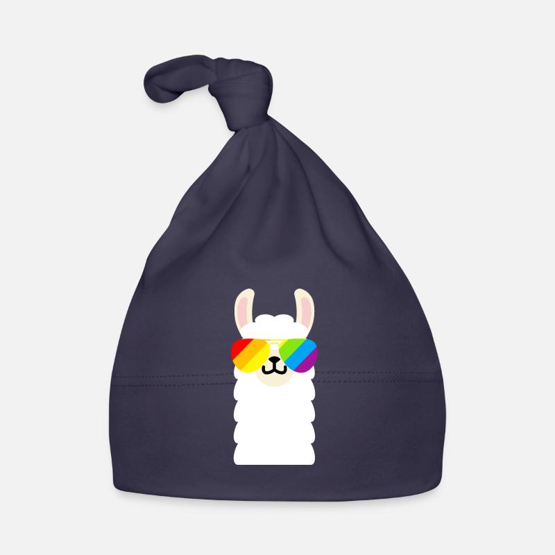 Rainbow Sunglasses Llama Organic Baby Cap