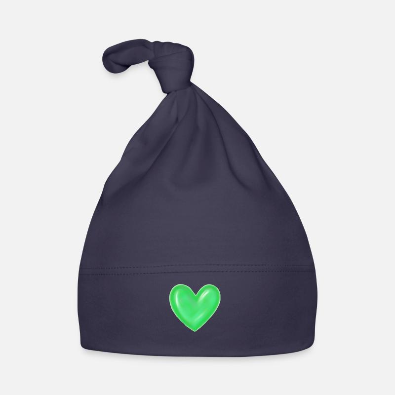 Heart green light green gift idea Organic Baby Cap