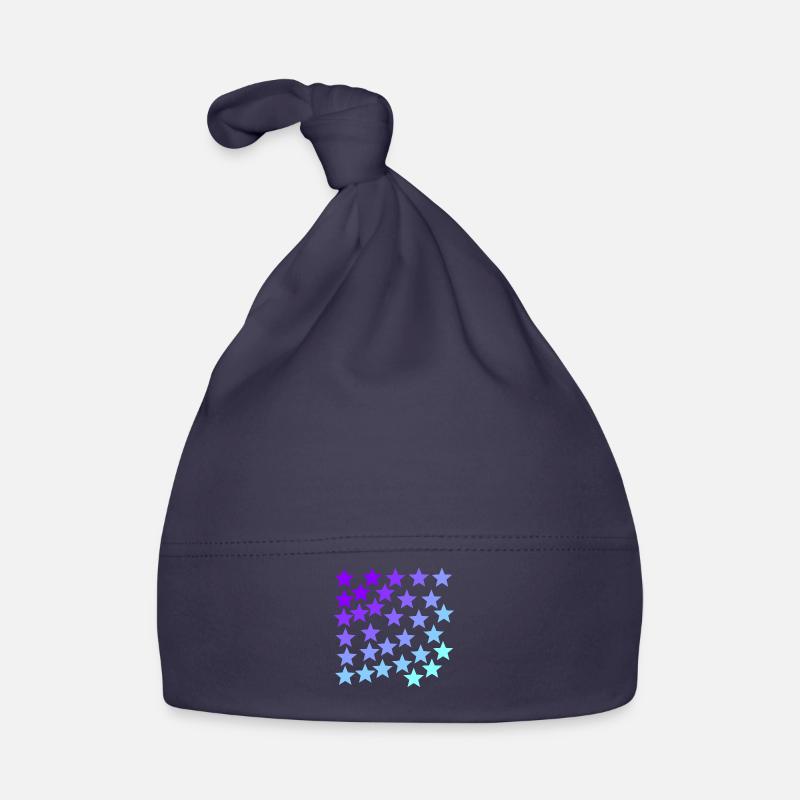 Etoiles violet turquoise lavande bleu clair idée cadeau Bonnet bio Bébé