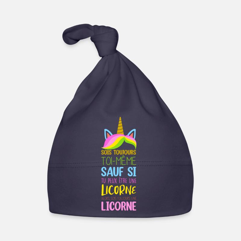 Alors sois toujours une licorne - Bonnet bio Bébé - marine