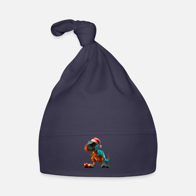 Xmas Trex Dino Christmas T-Rex Organic Baby Cap