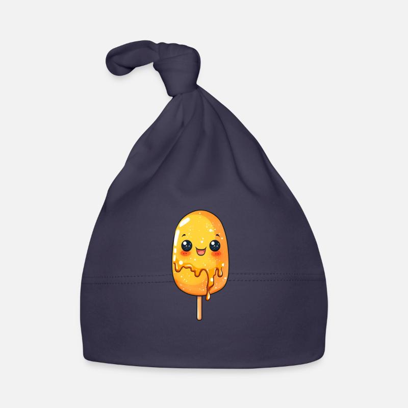 Bande dessinée drôle de chien de maïs - Bonnet bio Bébé - marine