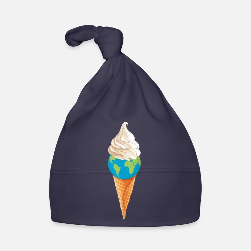 planet erde umweltschutz "eiskugel" summer vibes - Baby Bio-Mütze - Navy