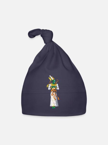 Dieu égyptien Osiris - Bonnet bio Bébé - marine - Devant