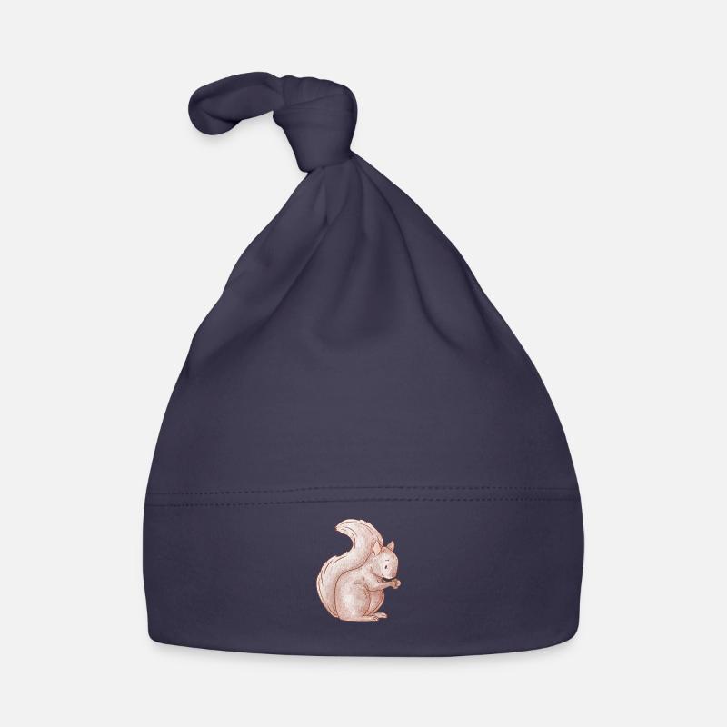 Süßes nussiges Eichhörnchen - Baby Bio-Mütze - Navy