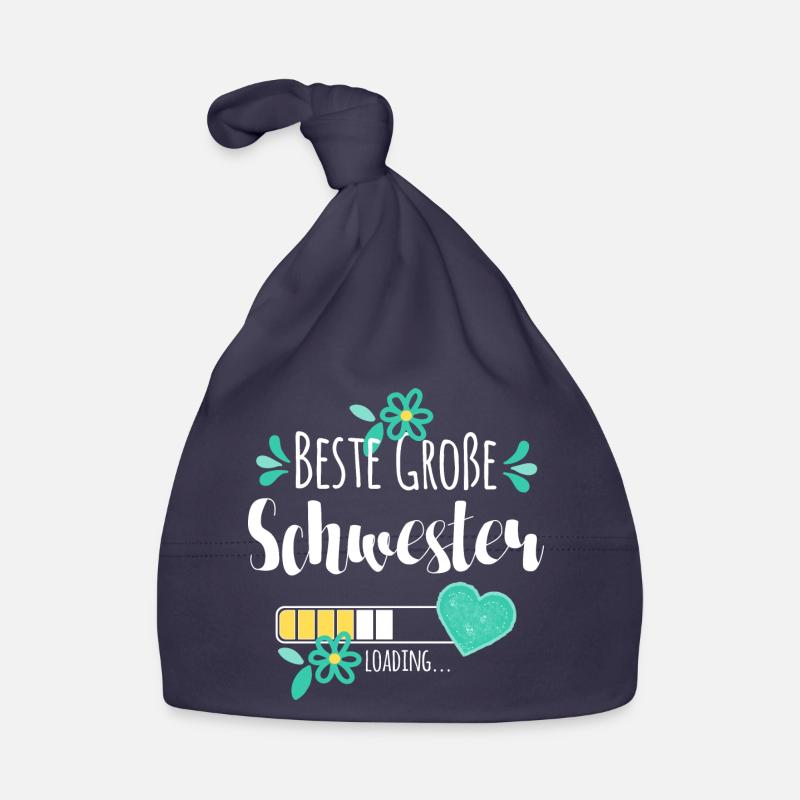 Beste Große Schwester Loading - Baby Bio-Mütze - Navy