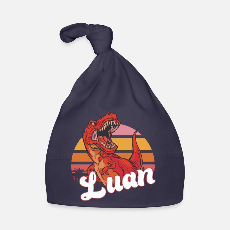LUAN - Beau prénom de garçon avec T-REX Dino Bonnet bio Bébé