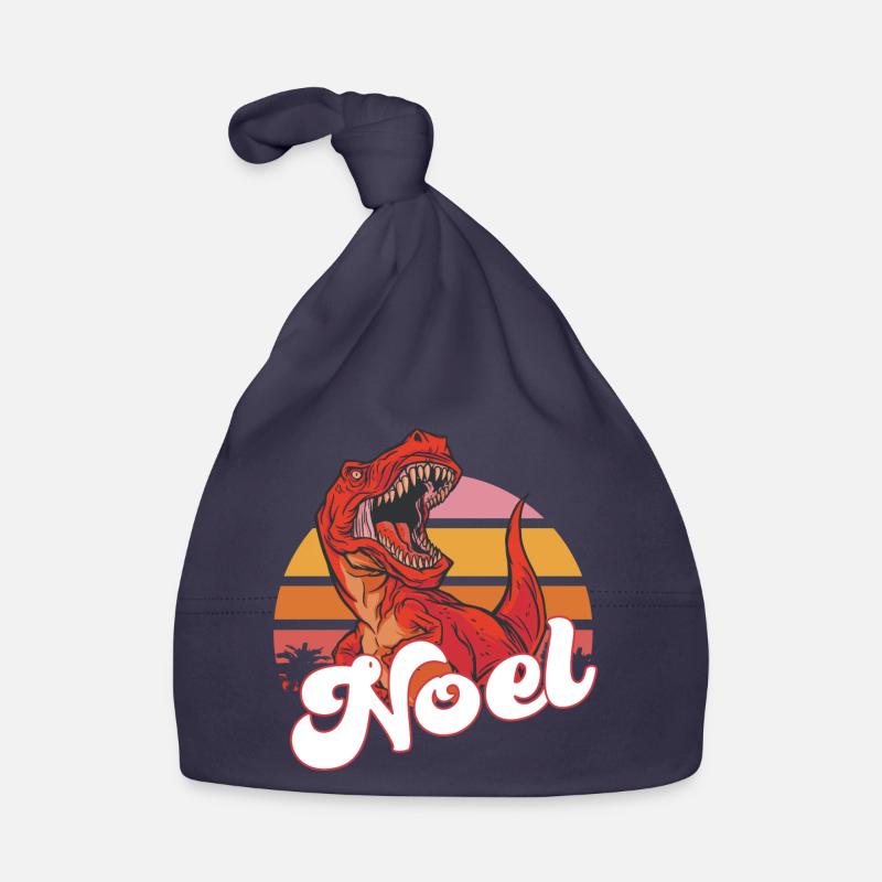 NOEL - Beau prénom de garçon avec T-REX Dino Bonnet bio Bébé
