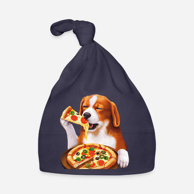 Pizza-liebender Beagle Baby Bio-Mütze