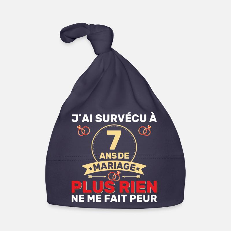 7 Ans De Mariage Noces De Coton Cadeau Mari 7eme Bonnet bio Bébé