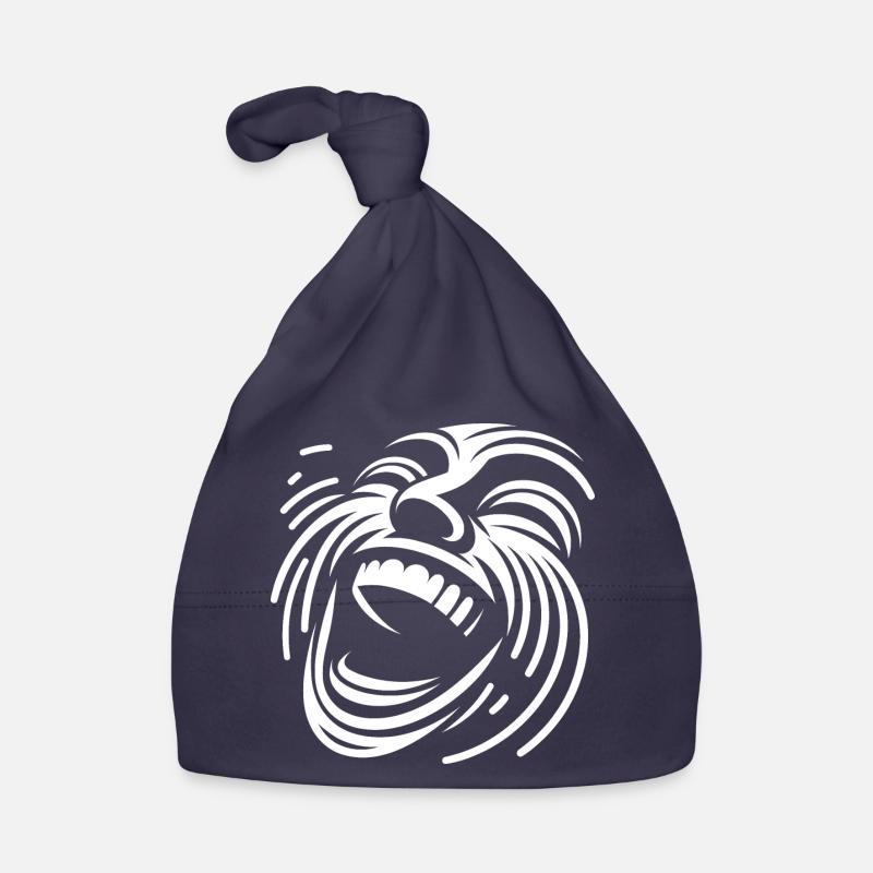 Laughing Line Face Pattern Organic Baby Cap