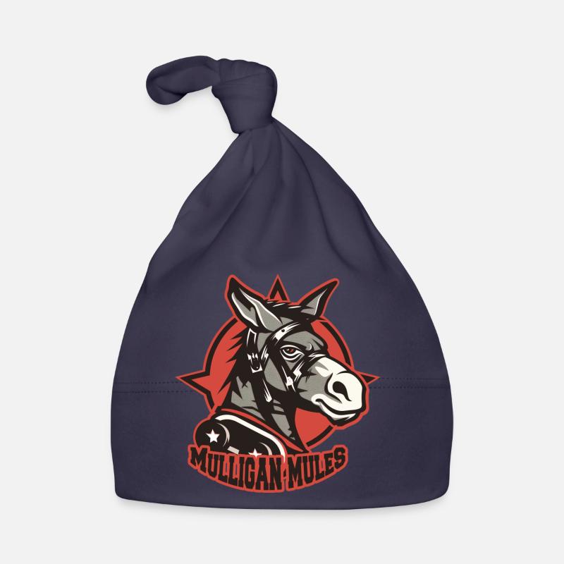 Mulligan Mules Maskottchen-Logo Baby Bio-Mütze