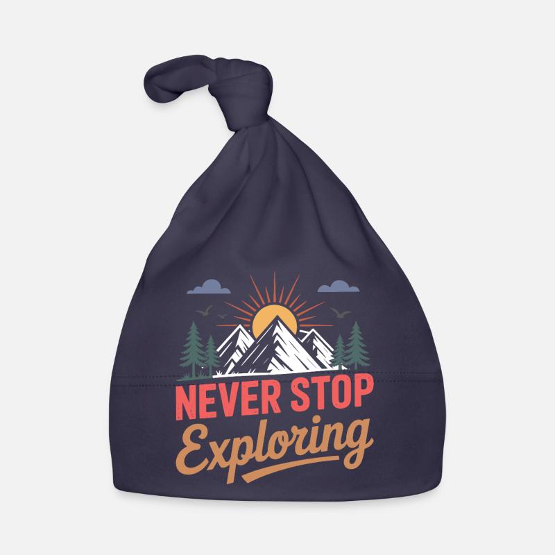 Mountains - Never Stop Exploring Organic Baby Cap