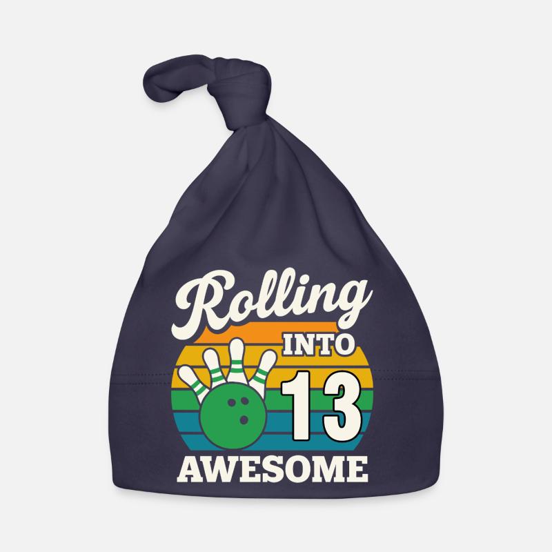 Retro Bowling 13th Birthday Tee Organic Baby Cap