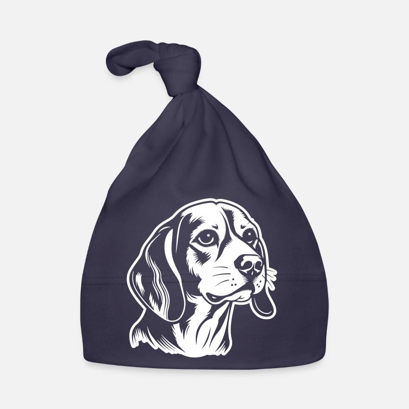 Beagle Hund Kopf Baby Bio-Mütze