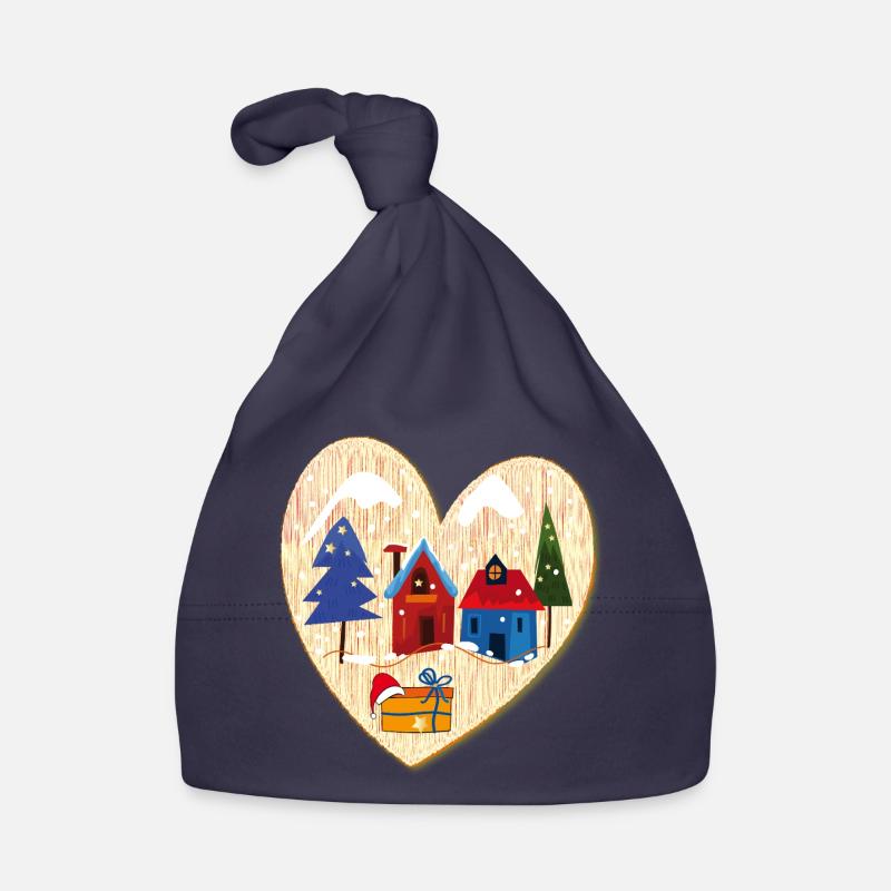 Winterdorf mit Häusern Baby Bio-Mütze