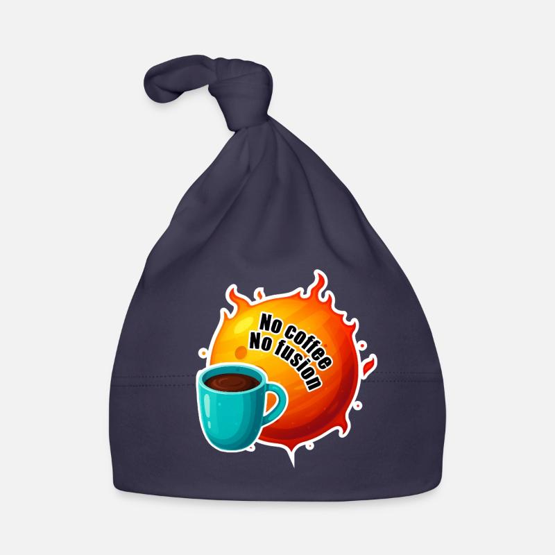 Soleil Pas de Café Pas de Fusion - Bonnet bio Bébé - marine