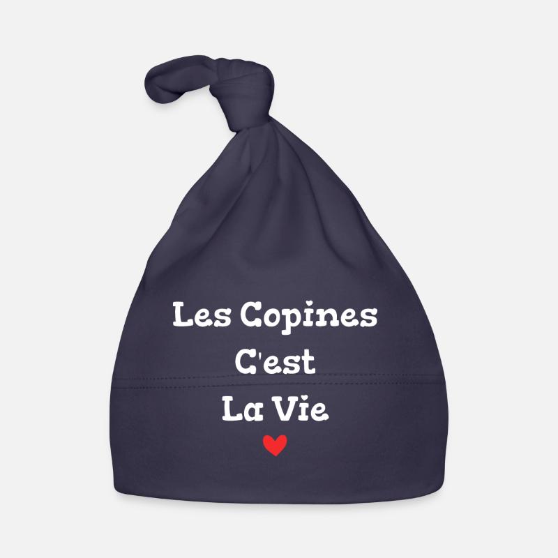 les copines c'est la vie - Bonnet bio Bébé - marine