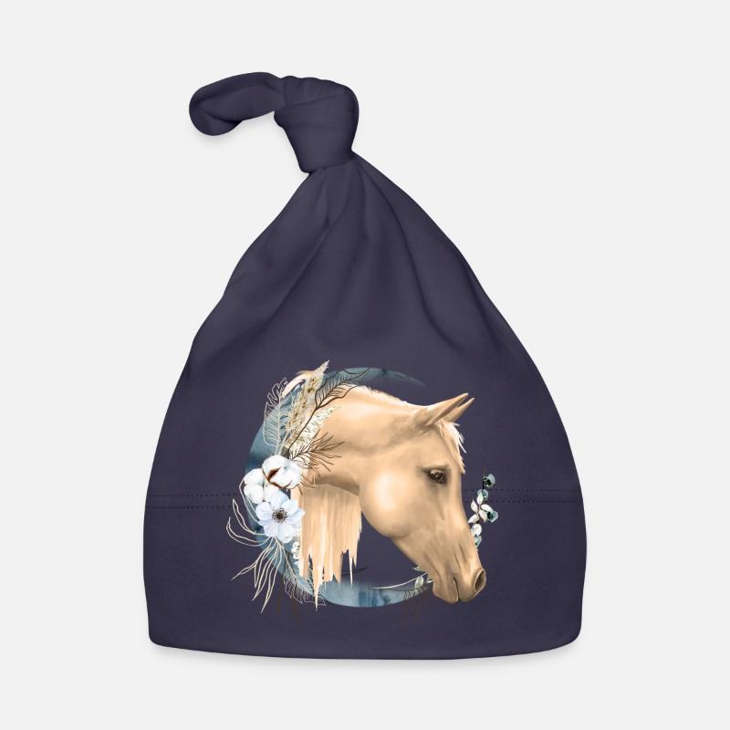Pferdemotiv Reiten Pferde Mädchen Geschenkidee Baby Bio-Mütze