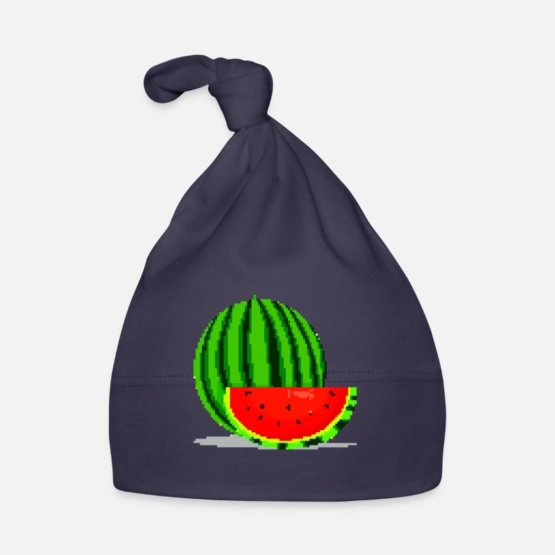 Pixel Art Melon - Organic Baby Cap - navy