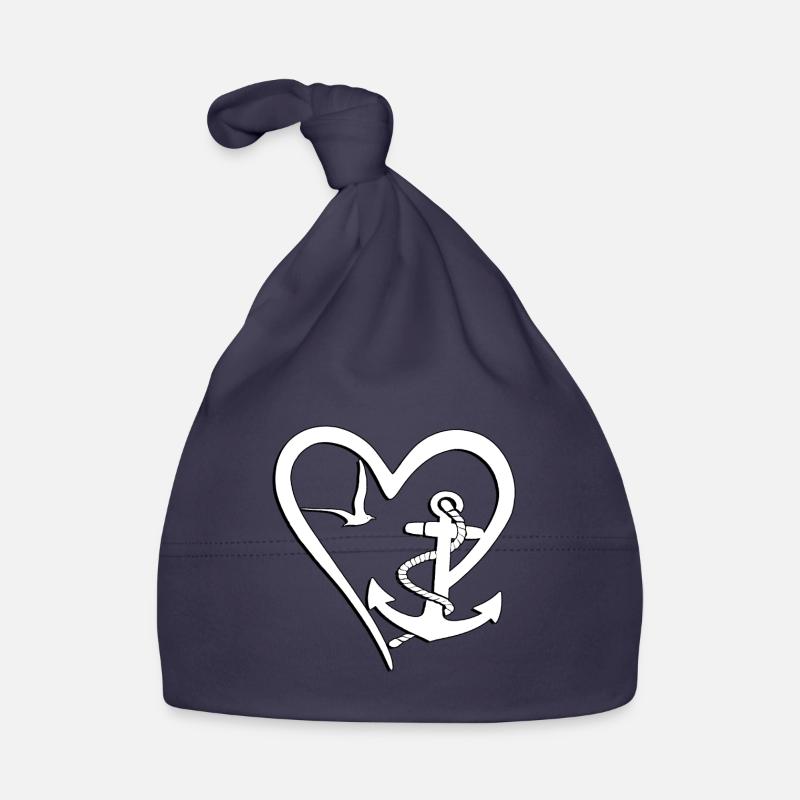 ancre voile mer de mer bateau capitaine - Bonnet bio Bébé - marine