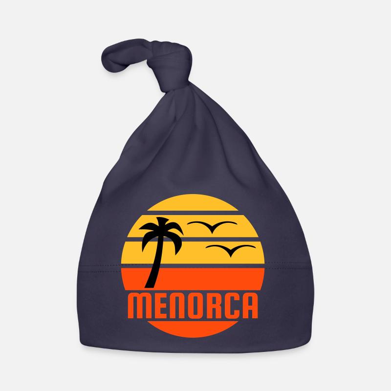 Menorca (Sonne, Palme, Vögel) Baby Bio-Mütze