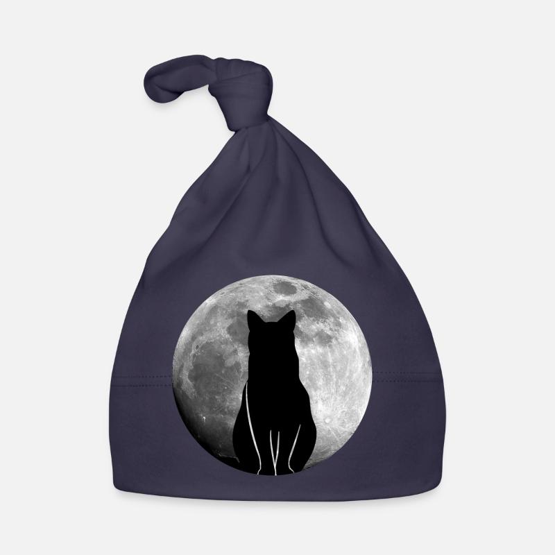 Chat dans la pleine lune Chats Bonnet bio Bébé