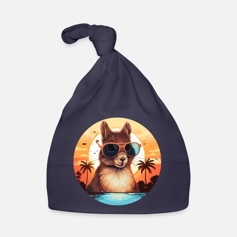 Cool squirrel silhouette at sunset Organic Baby Cap