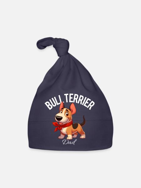 Bullterrier Papa 2 - Baby Bio-Mütze - Navy - Vorne