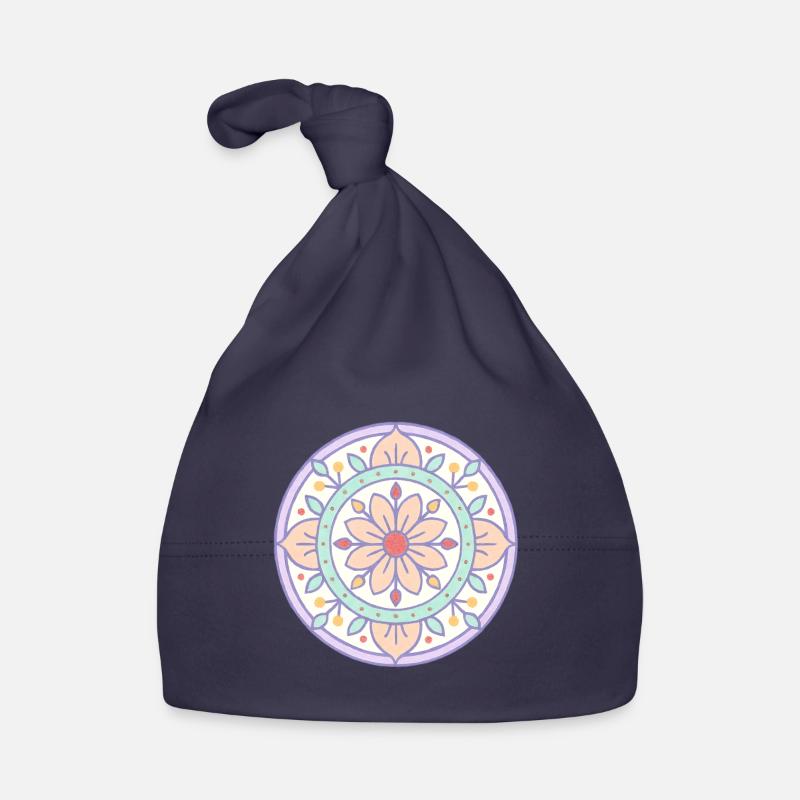 Mandala à effet risographe Bonnet bio Bébé
