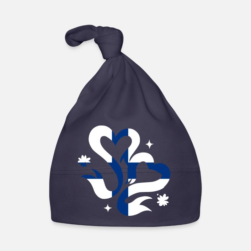 Finlande Drapeau Suomi Drapeau finlandais utilisé Look Bonnet bio Bébé